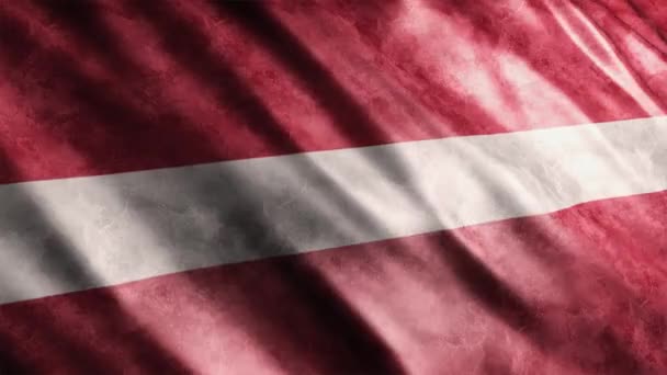 Animación Grunge Bandera Nacional Letonia Animación Bandera Ondeante Alta Calidad — Vídeos de Stock