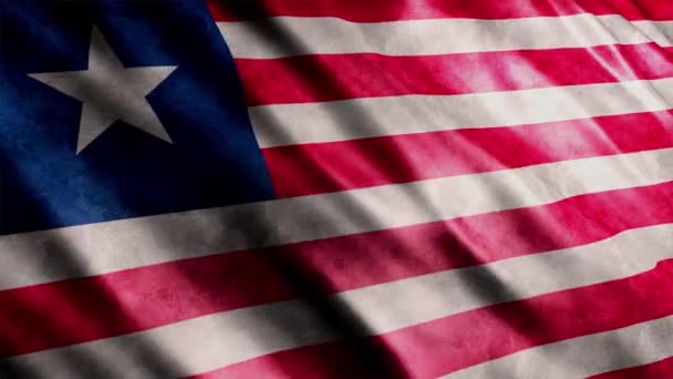Liberia National Flag Grunge Animation High Quality Waving Flag Animation — Αρχείο Βίντεο