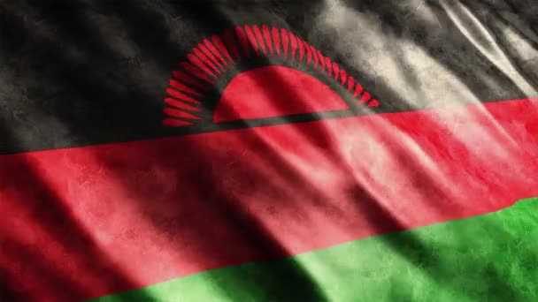 马拉维国家国旗卷曲动画 高品质的摇曳国旗动画 无缝圈 延长所需的时间 — 图库视频影像