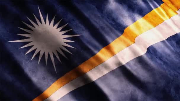Marshall Islands National Flag Grunge Animation High Quality Waving Flag — Stock Video