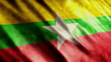 Myanmar Ulusal Bayrak Animasyonu, Yüksek Kalite Dalgalanan Bayrak Animasyonu Kusursuz Döngü ile Gerekli Süreyi Uzatın