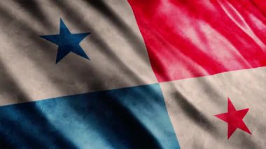 Panama Ulusal Bayrak Grunge Animasyonu, Yüksek Kalite Dalgalanan Bayrak Animasyonu Kusursuz Döngü ile Gerekli Süreyi Uzatın