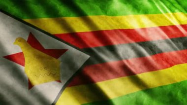 Zimbabwe Ulusal Bayrak Animasyonu, Yüksek Kalite Dalgalanan Bayrak Animasyonu Kusursuz Döngü ile Gerekli Süreyi Uzatın