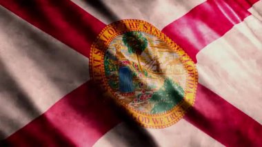Florida Eyalet Bayrağı (USA) Grunge Animasyonu, Yüksek Kalite Dalgalanan Bayrak Animasyonu, Kusursuz Döngü ile Gerektiğinde Süreyi Uzatın