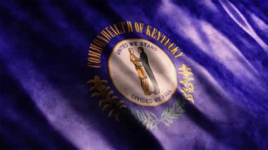 Kentucky Eyaleti Bayrağı (USA) Grunge Animasyonu, Yüksek Kalite Dalgalanan Bayrak Animasyonu