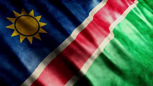 Namibia Bandiera Nazionale Grunge Animation Alta Qualità Sventolando Bandiera Animazione — Video Stock