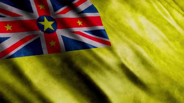 Niue National Flag Grunge Animation Animación Bandera Ondeante Alta Calidad — Vídeos de Stock