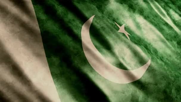 Pakistan Nationale Vlag Grunge Animatie Hoge Kwaliteit Golvende Vlag Animatie — Stockvideo