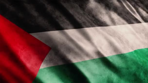 Анимация Гранж Флага Палестины Анимация Высоким Качеством Размахивания Флагом Бесшовным — стоковое видео