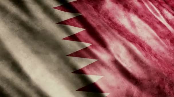 Qatar National Flag Grunge Animation High Quality Waving Flag Animation — Stockvideo