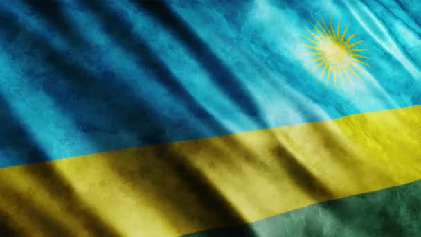 Ruanda Bandiera Nazionale Grunge Animazione Alta Qualità Sventolando Bandiera Animazione — Video Stock