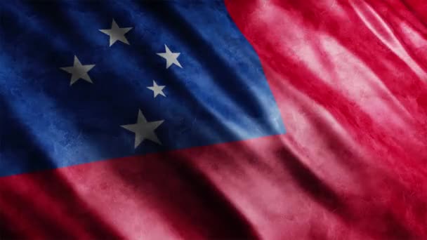 萨摩亚国家国旗卷曲动画 高质量的无缝带波浪旗帜动画 按要求延长期限 — 图库视频影像