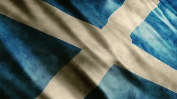 Animación Grunge Bandera Nacional Escocia Animación Bandera Ondeante Alta Calidad — Vídeo de stock