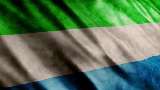 Sierra Leone Nationale Vlag Grunge Animatie Hoge Kwaliteit Golvende Vlag — Stockvideo