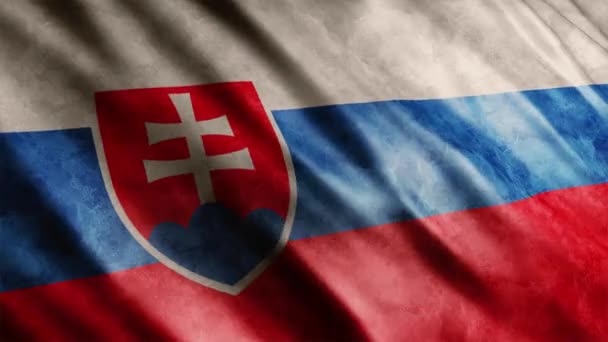 Slovakya Ulusal Bayrak Animasyonu Yüksek Kalite Dalgalanan Bayrak Animasyonu Kusursuz — Stok video