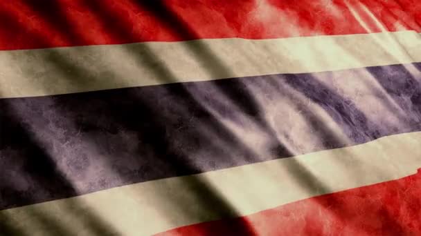 Tajlandia Flaga Narodowa Grunge Animation Wysokiej Jakości Animacja Flagą Bez — Wideo stockowe