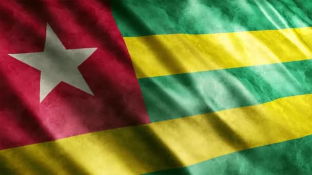 Togo National Flag Grunge Animation Hög Kvalitet Viftande Flagga Animation — Stockvideo