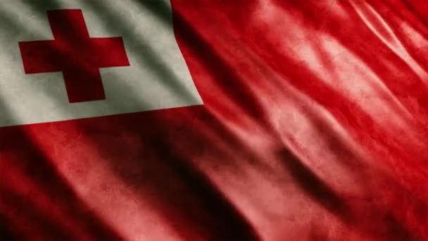 Tonga National Flag Grunge Animation Animación Bandera Ondeante Alta Calidad — Vídeos de Stock