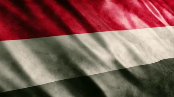 Animação Grunge Bandeira Nacional Iêmen Animação Bandeira Ondulação Alta Qualidade — Vídeo de Stock