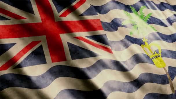 Animação Grunge Bandeira Nacional Território Britânico Oceano Índico Animação Bandeira — Vídeo de Stock
