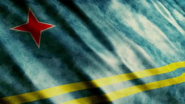 Aruba National Flag Grunge Animation Animation Drapeau Ondulé Haute Qualité — Video