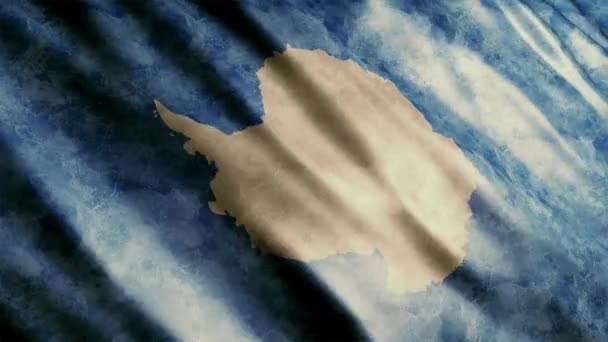 Antarctica National Flag Grunge Animation Hoge Kwaliteit Golvende Vlag Animatie — Stockvideo