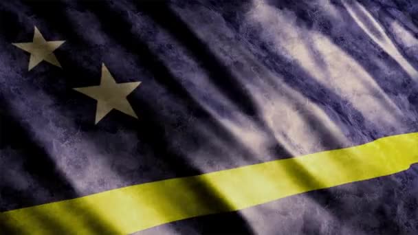 Curacao National Flag Grunge Animation Hög Kvalitet Viftande Flagga Animation — Stockvideo