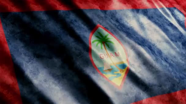 Guam National Flag Grunge Animation High Quality Waving Flag Animation — Stockvideo