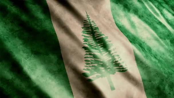 Norfolk Island National Flag Grunge Animation High Quality Waving Flag — Stok Video