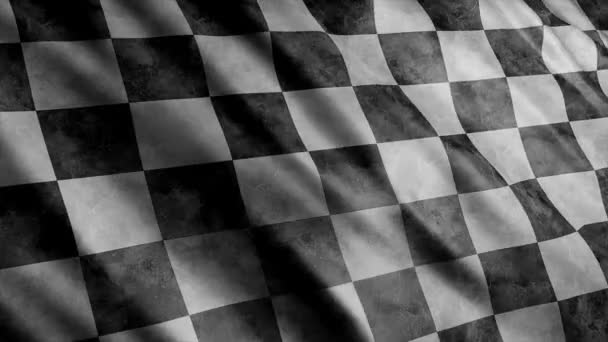 赛旗卷曲动画 高品质的无缝线飘扬旗帜动画 延长所需的时间 — 图库视频影像