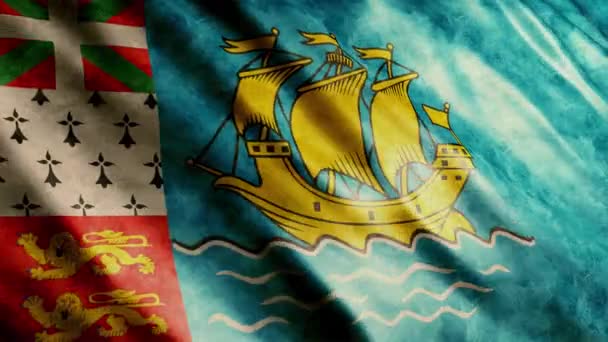 Saint Pierre Och Miquelon National Flag Grunge Animation Hög Kvalitet — Stockvideo