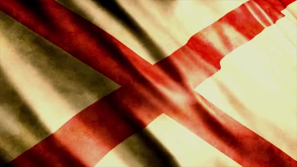 Alabama State Flag Usa Grunge Animation High Quality Waving Flag — Stock videók