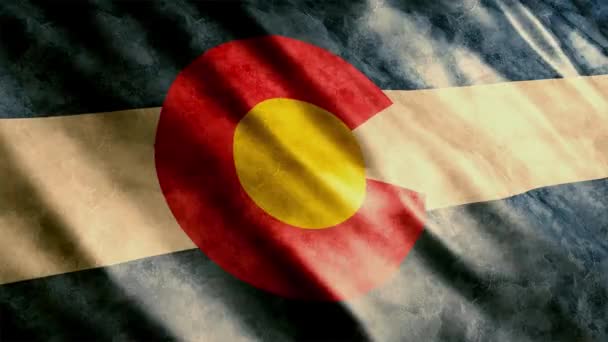 Colorado State Flag Usa Grunge Animation High Quality Waving Flag — Stock videók