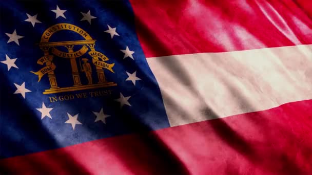 Georgia State Flag Usa Grunge Animatie Hoge Kwaliteit Golvende Vlag — Stockvideo