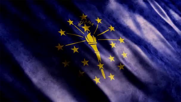 Flaga Państwa Indiana Usa Grunge Animation Wysokiej Jakości Animacja Flagą — Wideo stockowe