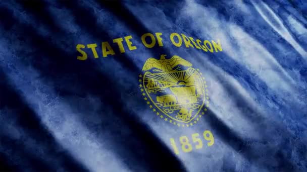 Oregon State Flag Usa Grunge Animation High Quality Waving Flag — Stock Video