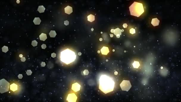 Bokeh Glitters Partículas Animación Fondo Con Lazo Sin Costuras — Vídeos de Stock