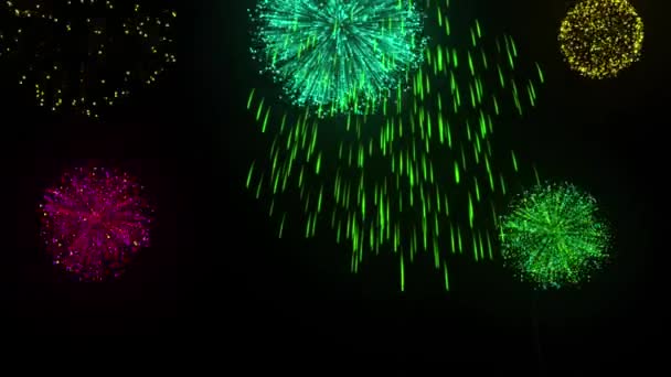 シームレスループによるリアルな花火アニメーション — ストック動画