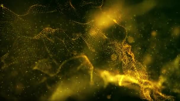 Abstract Particle Waves Background Animation Seamless Loop — Stock Video