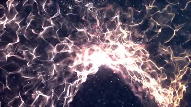Абстрактні Хвилі Частинок Тло Анімації Безшовною Петлею — стокове відео