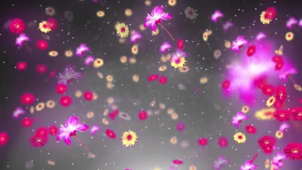 Animação Fundo Flores Primavera Colorida Com Loop Sem Costura — Vídeo de Stock