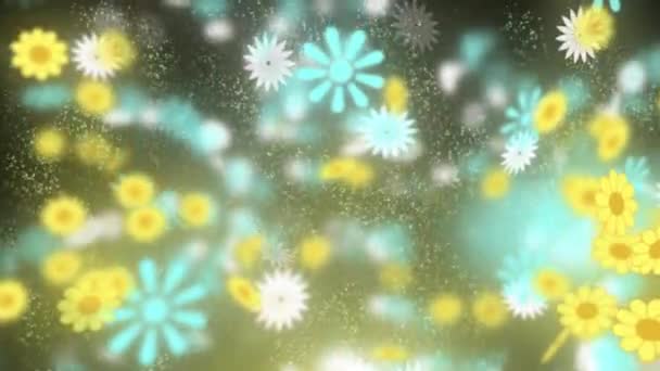 Барвисті Весняні Квіти Тло Анімації Безшовною Петлею — стокове відео