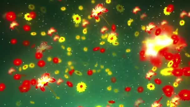 Färgglada Vårblommor Bakgrund Animation Med Sömlös Loop — Stockvideo