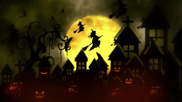 Halloween Hintergrundanimation Mit Nahtloser Schleife — Stockvideo