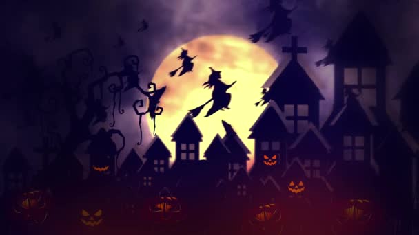 Animación Fondo Halloween Con Lazo Sin Costuras — Vídeo de stock