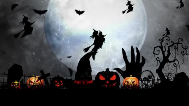 Halloween Tło Animacja Płynną Pętlą — Wideo stockowe