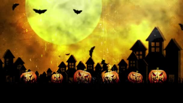 Halloween Achtergrond Animatie Met Naadloze Lus — Stockvideo