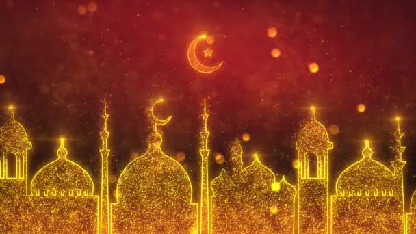 Islam Tema Fondo Para Ramadán Eid Muharram Hijri Haj Eventos — Vídeo de stock