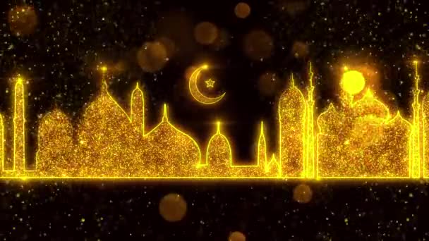 Тема Ислама Предпосылки Рамадан Мухаррам Хиджри Хадж Событий — стоковое видео