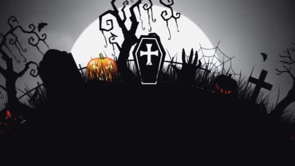 Animazione Halloween Con Loop Senza Soluzione Continuità — Video Stock